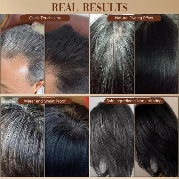 Bâton de couleur pour racines 1+1 gratuit | RacineFix™ Couverture des cheveux gris avec applicateur peigne | Couleur de cheveux rapide pour les déplacements