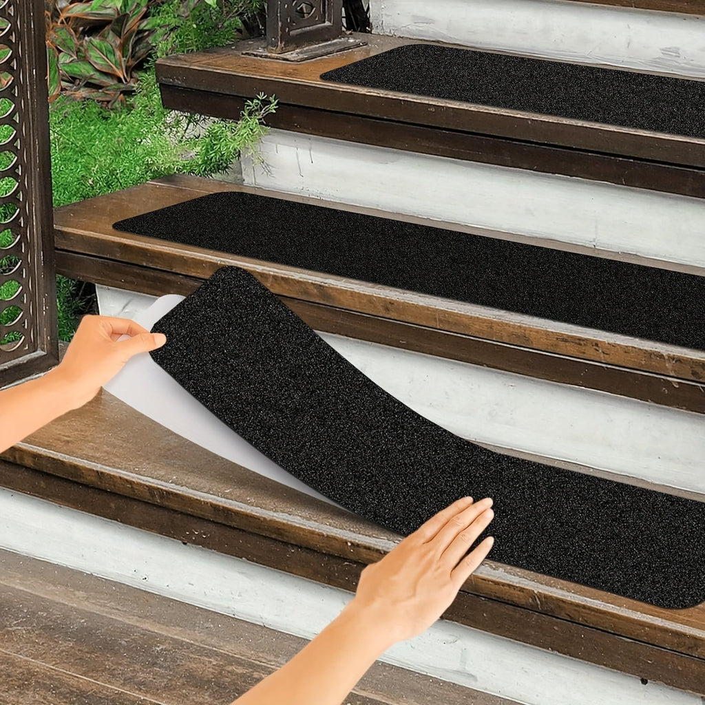 Skanto | Bandes Antidérapantes pour Marches 10-pk – 6"x24", 80-Grains, Résistantes aux Intempéries