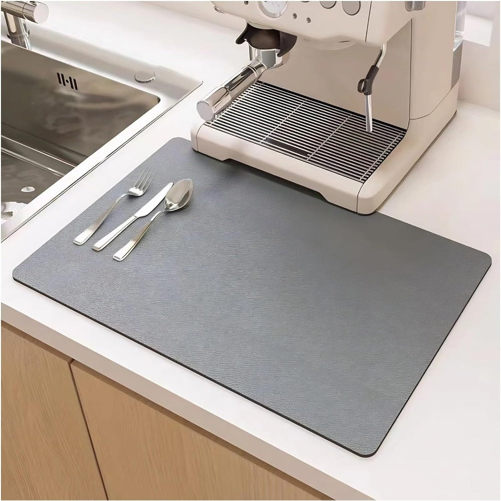 Tapis de Drainage de Cuisine à Séchage Rapide pour Plans de Travail et Éviers