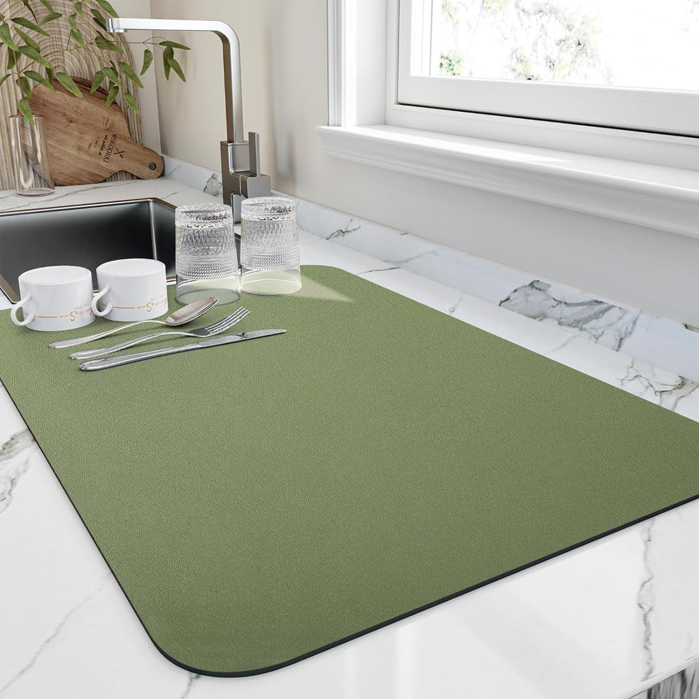 Tapis de Drainage de Cuisine à Séchage Rapide pour Plans de Travail et Éviers