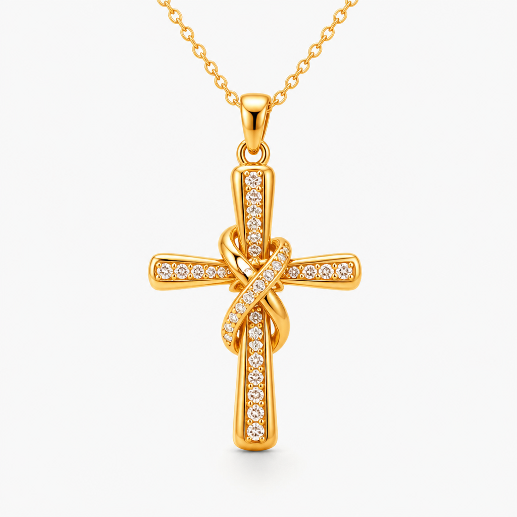 Collier Croisé en Nœud d'Or Aurellié™ — Portez la Confiance qui Illumine Chaque Pièce