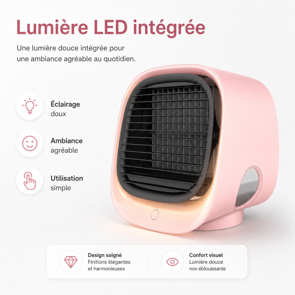 Refroidisseur d'air et humidificateur 2-en-1 – Pour un climat intérieur optimal