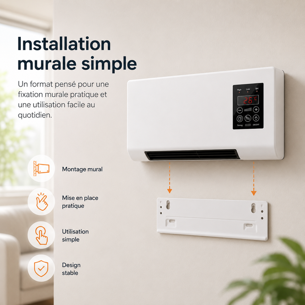 Climatisation | Chauffage et Refroidissement | Monté au Mur avec Télécommande
