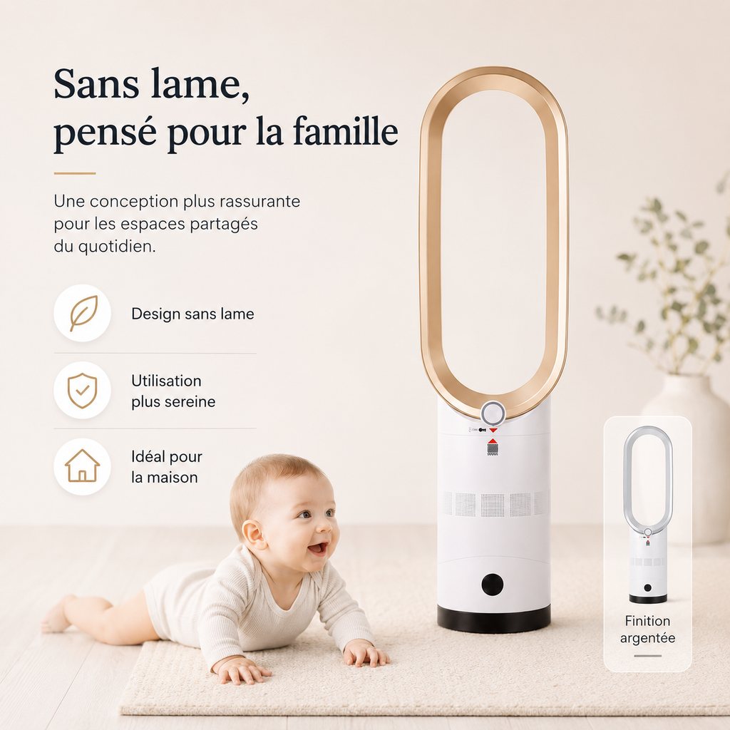 BreezeNova Refroidisseur d'Air 3-en-1 avec Purificateur et Oscillation