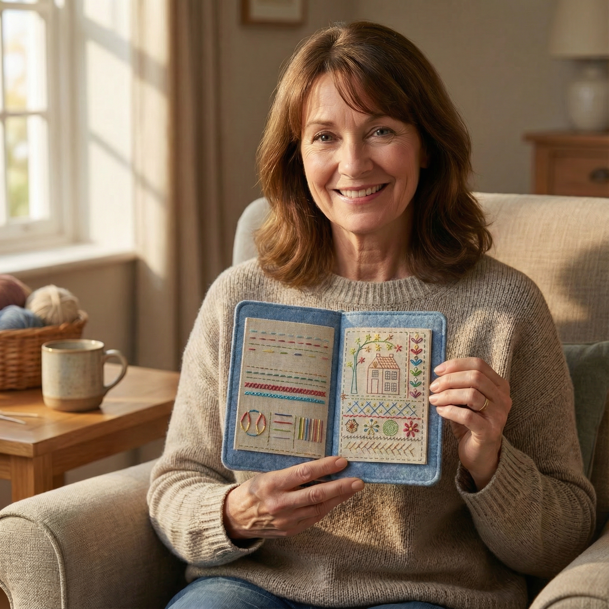 Broderie | Ensemble de livres avec 106 motifs de points étape par étape | Pratique avec des pages en lin | Bibliothèque de points