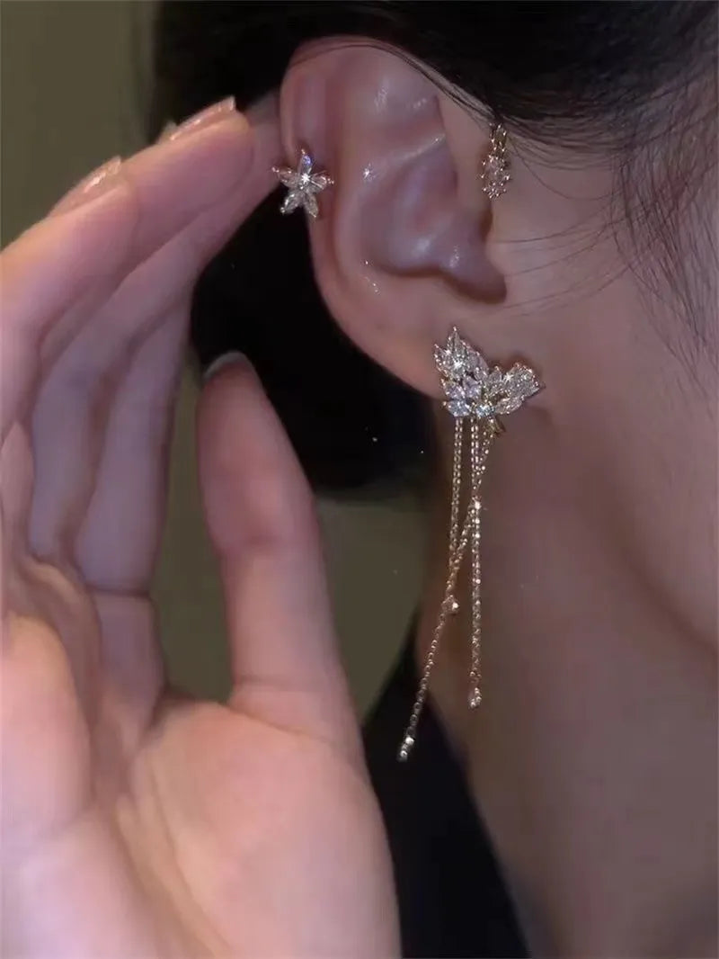 Boucles d'Oreilles CelestiLuxe™ avec Franges — Illuminez Chaque Pièce avec un Glamour et une Confiance Sans Effort