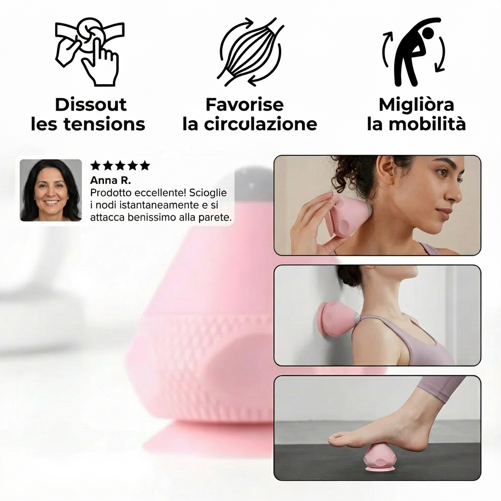 Balle de Massage avec Ventouse pour Soulagement Musculaire