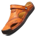 Happy™ Sandales en Cuir : Sandales Extérieures Respirantes en Cuir Doux pour Hommes