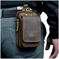 Sac de taille en cuir véritable pour hommes - Transport quotidien sans les mains