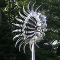 Moulin à vent de jardin en métal 36 cm | Mobile décoratif résistant aux intempéries | Sculpture de jardin décorative