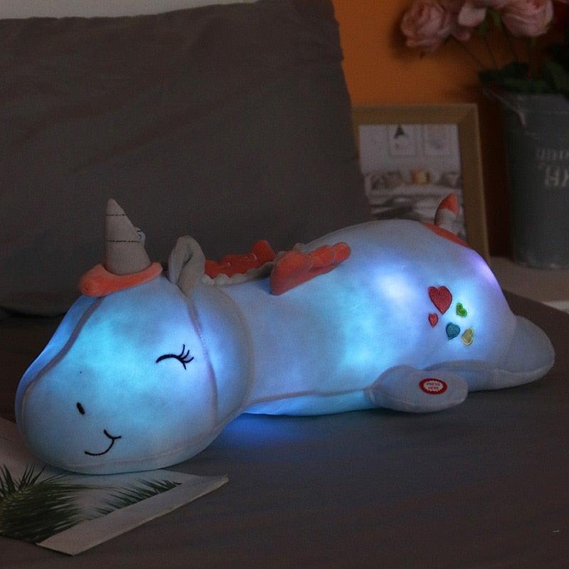 Lunacorn Licorne Lumineuse | Ami en Peluche Douillet | LEDs Arc-en-Ciel | Cadeau Parfait pour Enfants