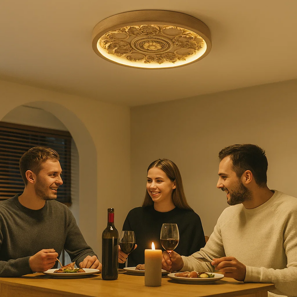 GlowMira | Lampe de plafond moderne en résine avec couleur de lumière variable