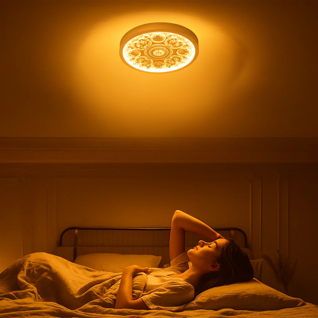 GlowMira | Lampe de plafond moderne en résine avec couleur de lumière variable