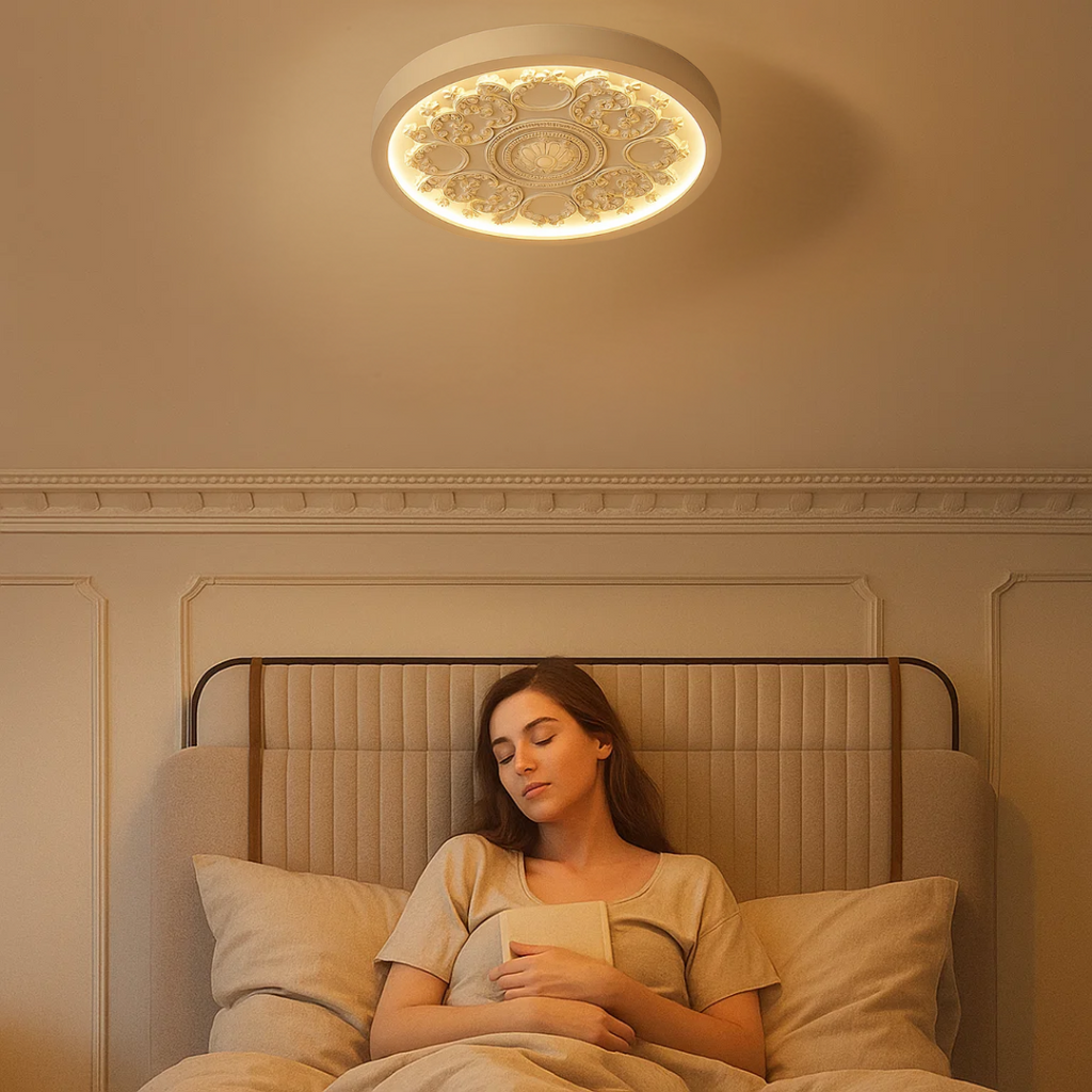 GlowMira | Lampe de plafond moderne en résine avec couleur de lumière variable