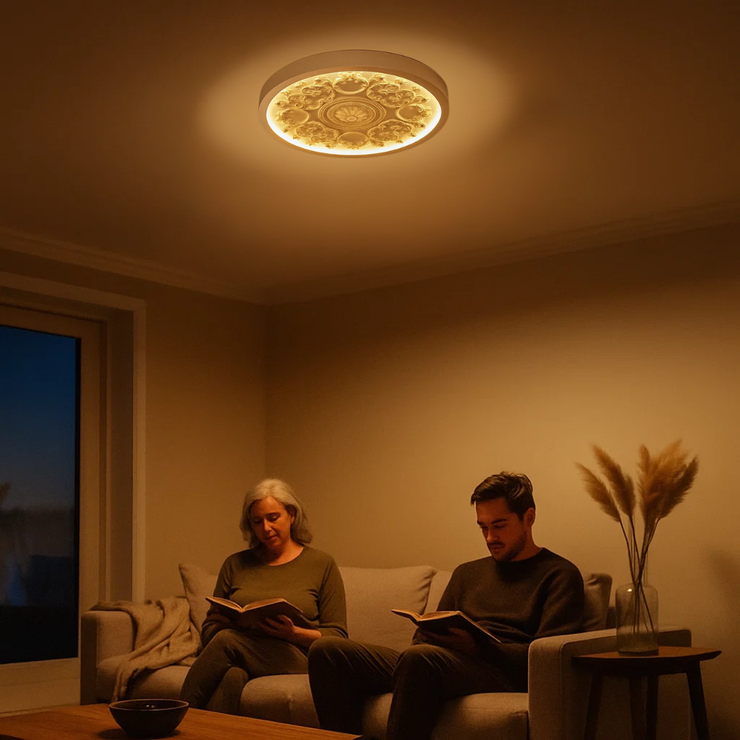 GlowMira | Lampe de plafond moderne en résine avec couleur de lumière variable