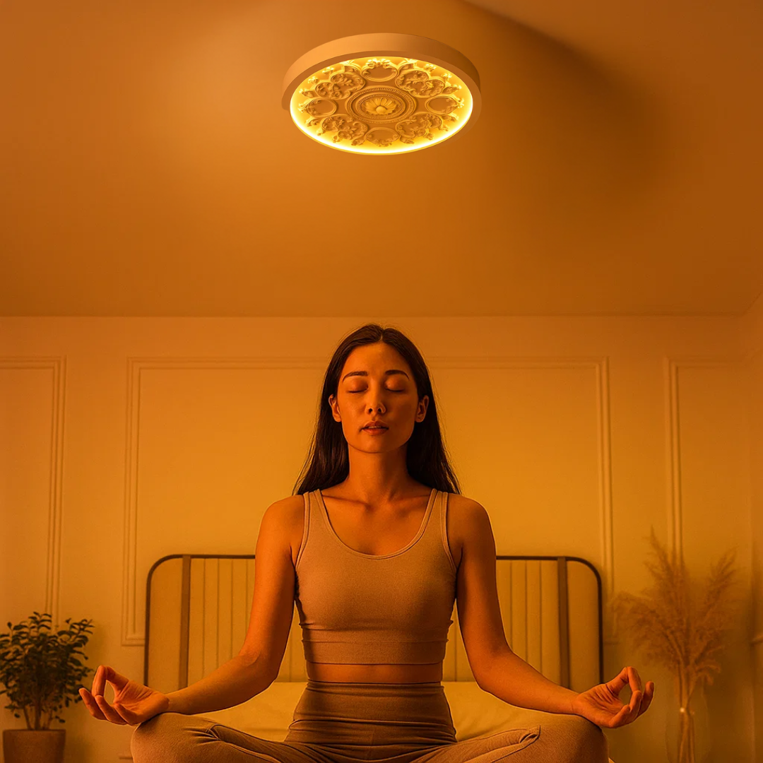 GlowMira | Lampe de plafond moderne en résine avec couleur de lumière variable