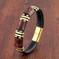 Bracelet en cuir en pierre naturelle Œil de tigre