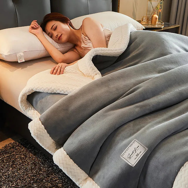 Couverture en Fleece d'Hiver Luxe - Rêve de Douceur Hivernale
