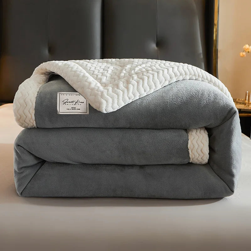 Couverture en Fleece d'Hiver Luxe - Rêve de Douceur Hivernale