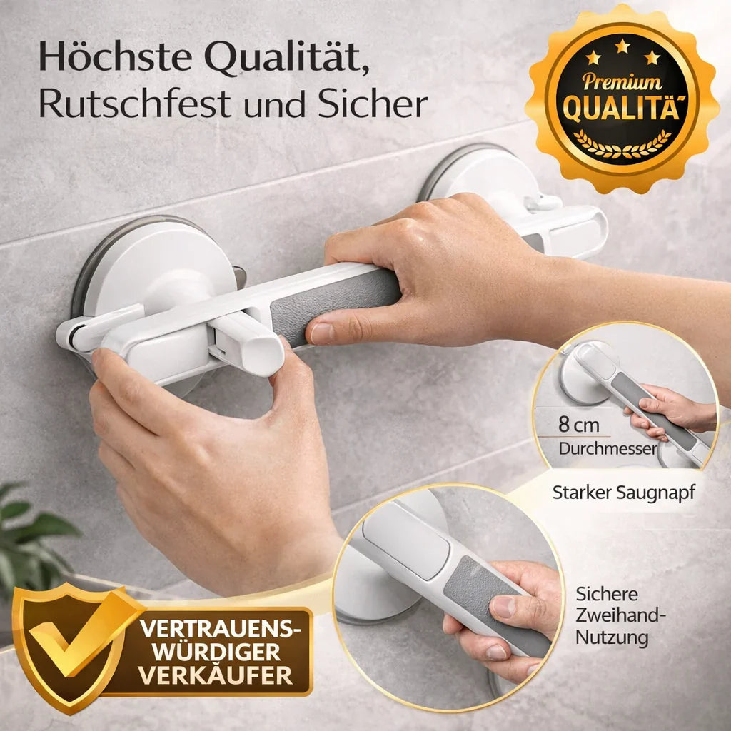 SecureGrip : Poignée de sécurité sans perçage pour douche et bain