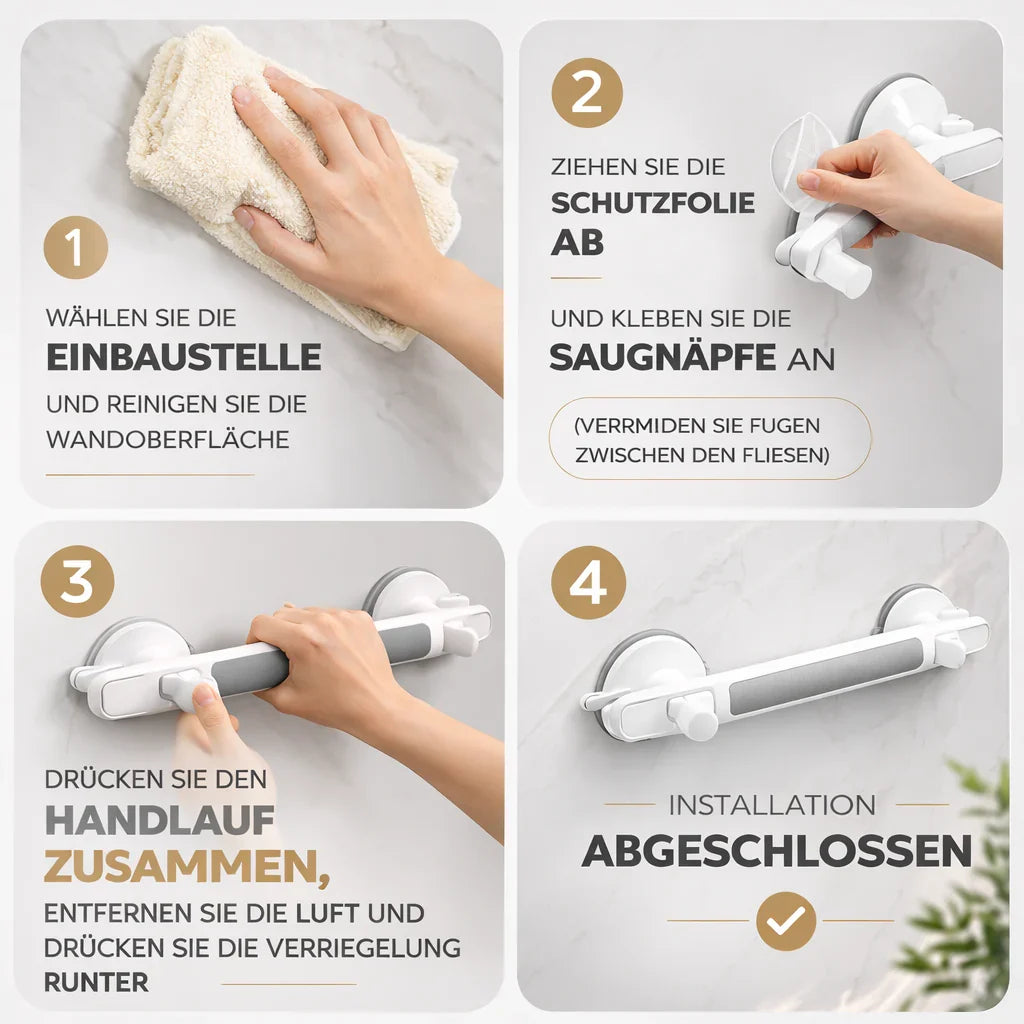 SecureGrip : Poignée de sécurité sans perçage pour douche et bain