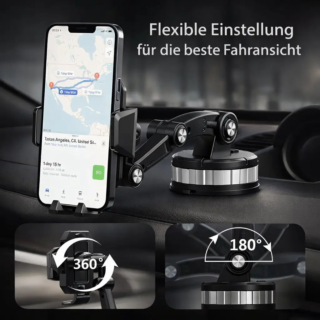 Support de téléphone pour voiture | Support de téléphone avec ventouse & rotation à 360° | LuxGrip
