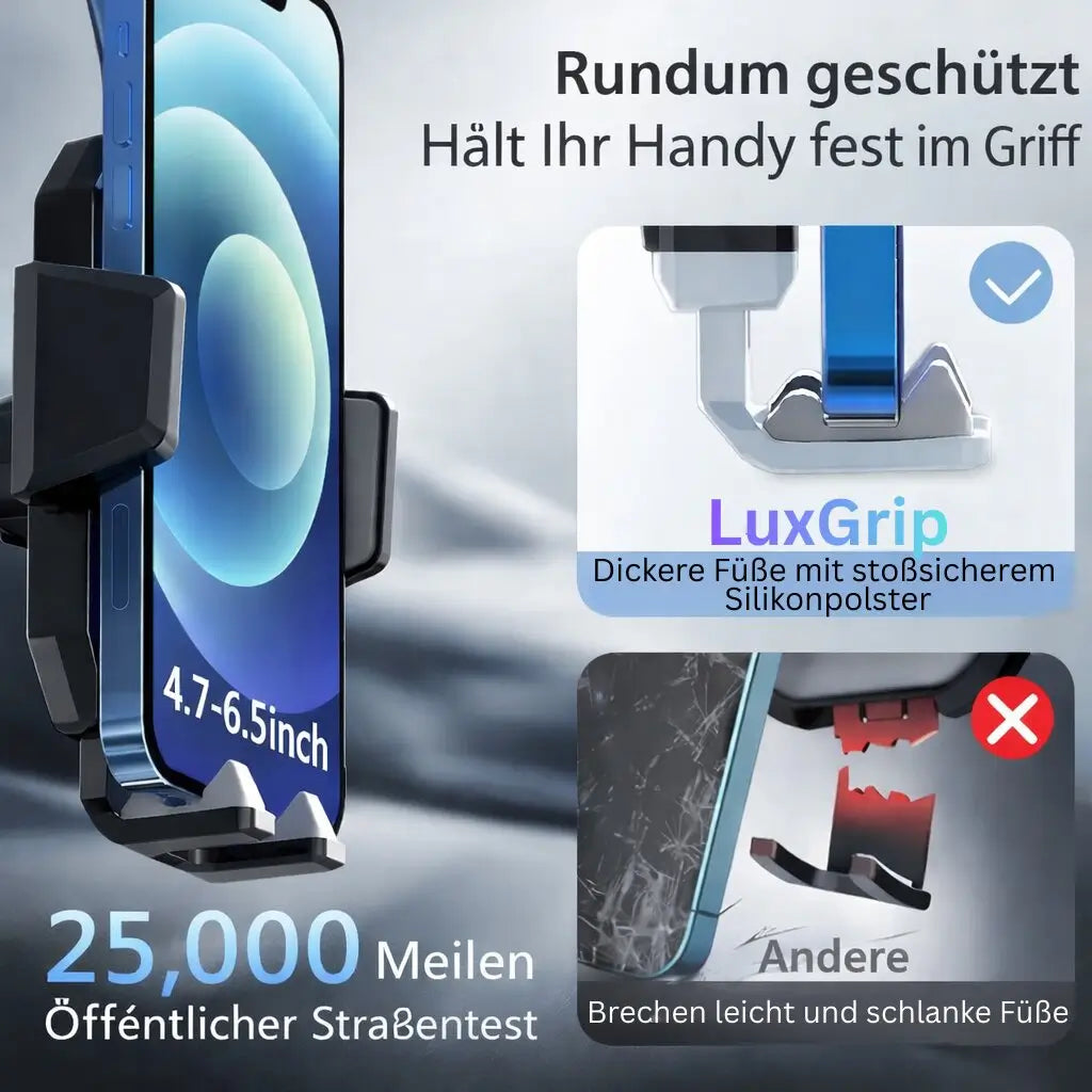 Support de téléphone pour voiture | Support de téléphone avec ventouse & rotation à 360° | LuxGrip
