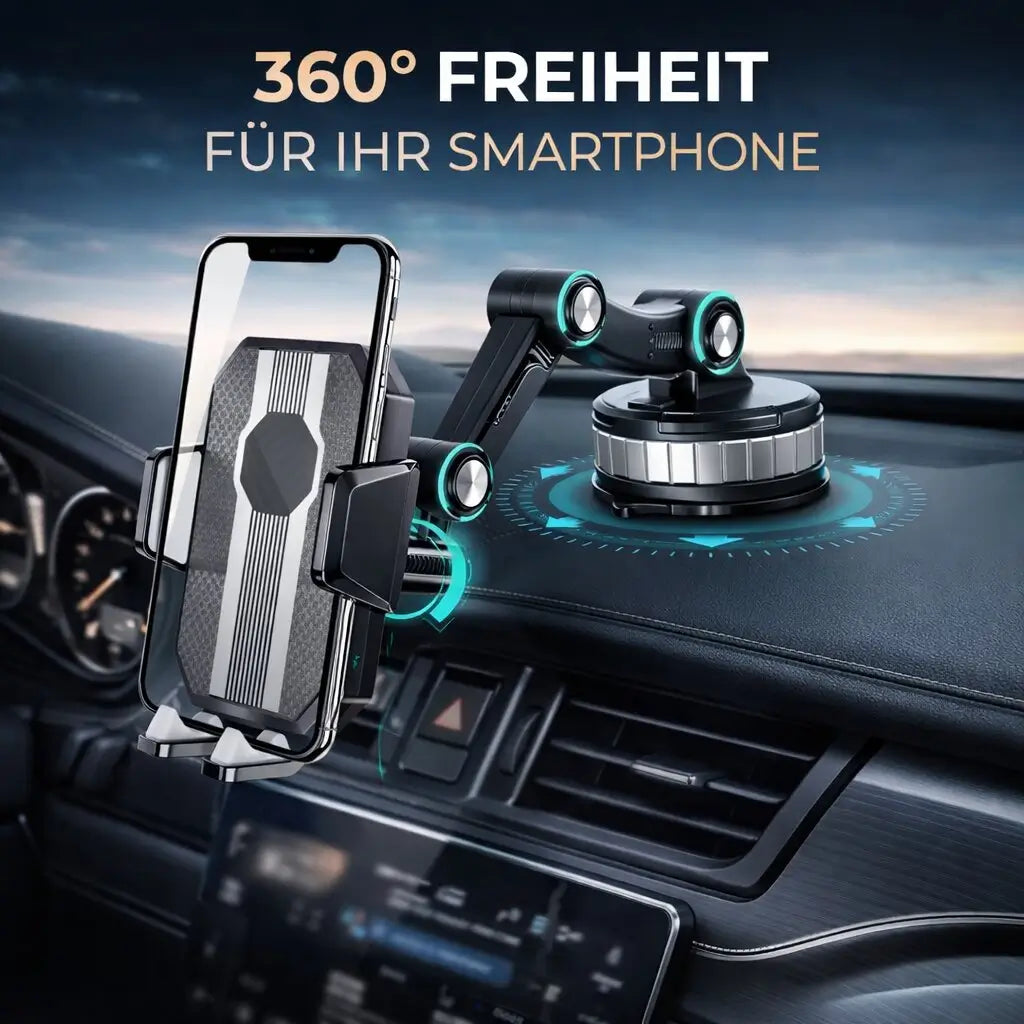 Support de téléphone pour voiture | Support de téléphone avec ventouse & rotation à 360° | LuxGrip