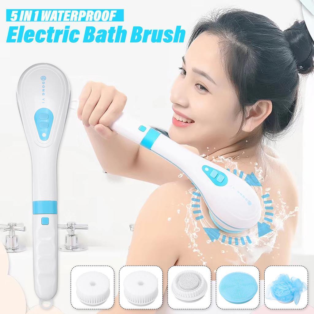Brosse de Douche Électrique 5 en 1 pour Nettoyage et Massage