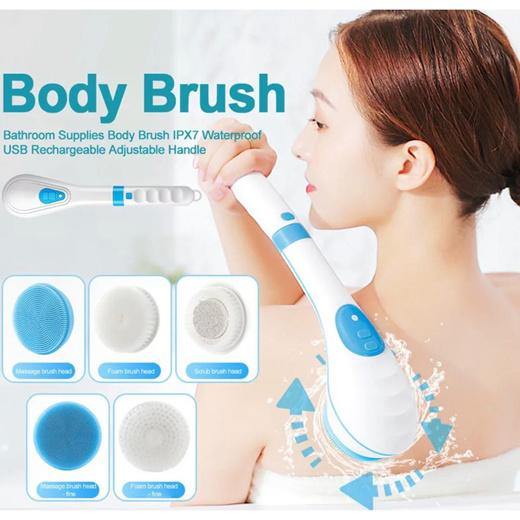 Brosse de Douche Électrique 5 en 1 pour Nettoyage et Massage