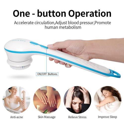 Brosse de Douche Électrique 5 en 1 pour Nettoyage et Massage