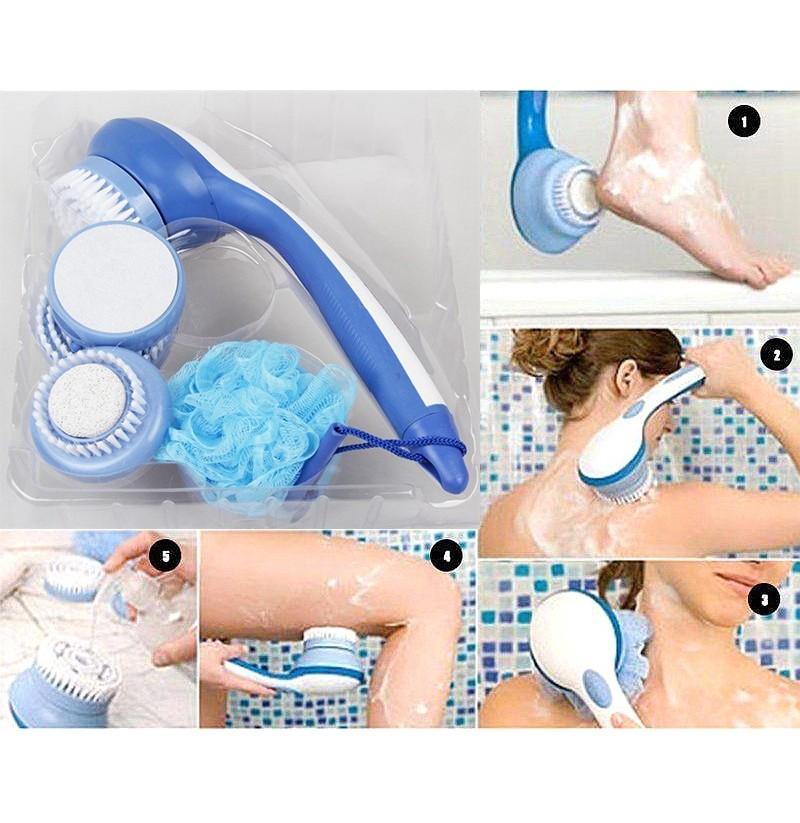 Brosse de Douche Électrique 5 en 1 pour Nettoyage et Massage
