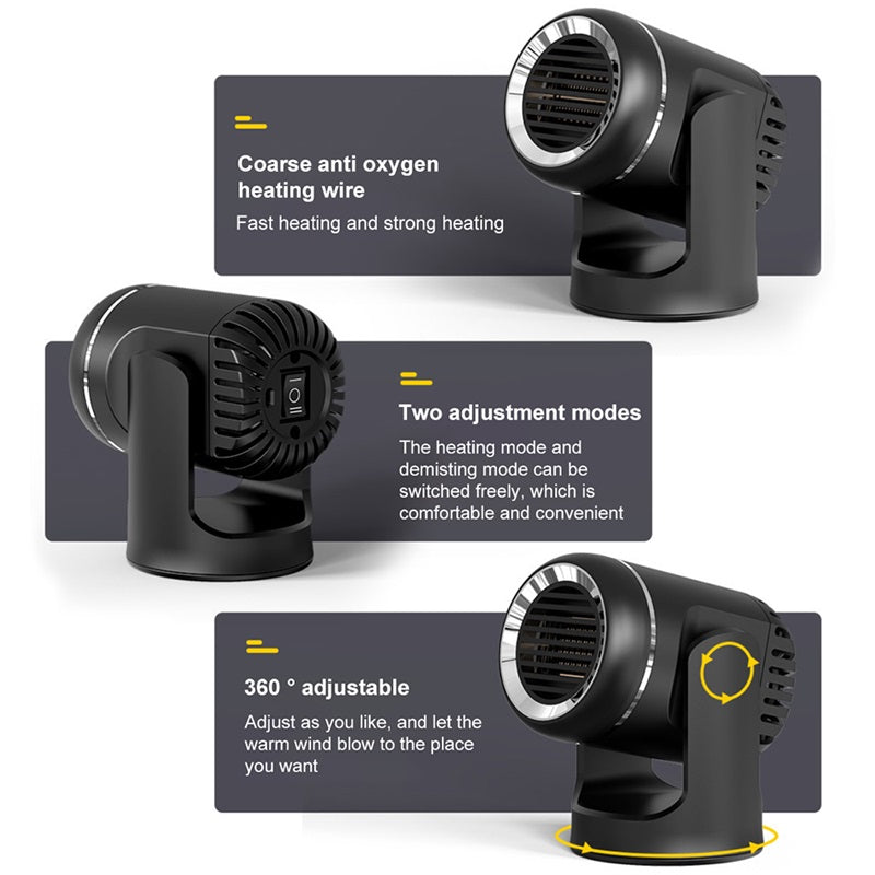 Chauffage de voiture 12V – Chauffage portable avec rotation à 360° et sécurité