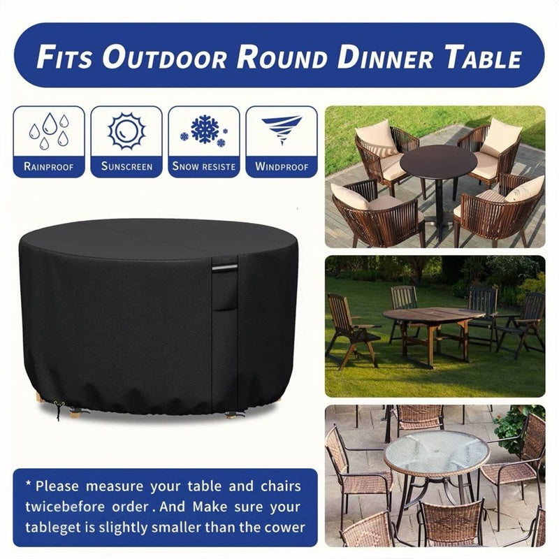 Housse de Mobilier de Jardin Ronde Résistante avec Ventilation