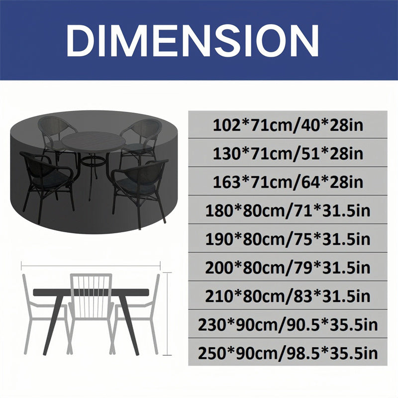 Housse de Mobilier de Jardin Ronde Résistante avec Ventilation