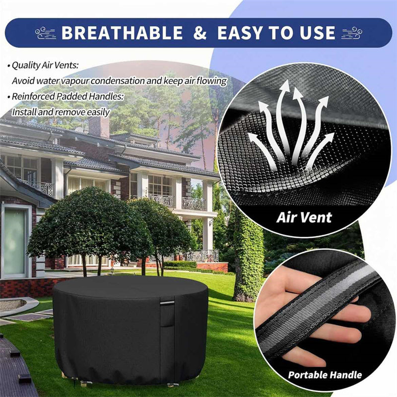 Housse de Mobilier de Jardin Ronde Résistante avec Ventilation