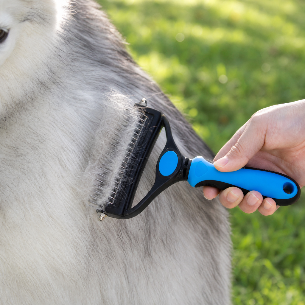 Furmela – Brosse de démêlage double face pour chiens en mue