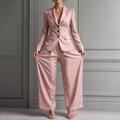 Linelle – Ensemble de Blazer à Taille Haute Plissé et Pantalon Large