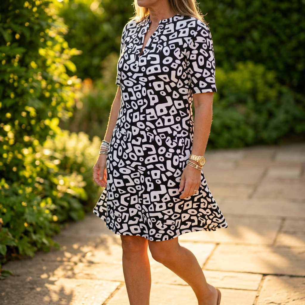 Vivara – Robe Imprimée à Col V Aérée pour Femmes