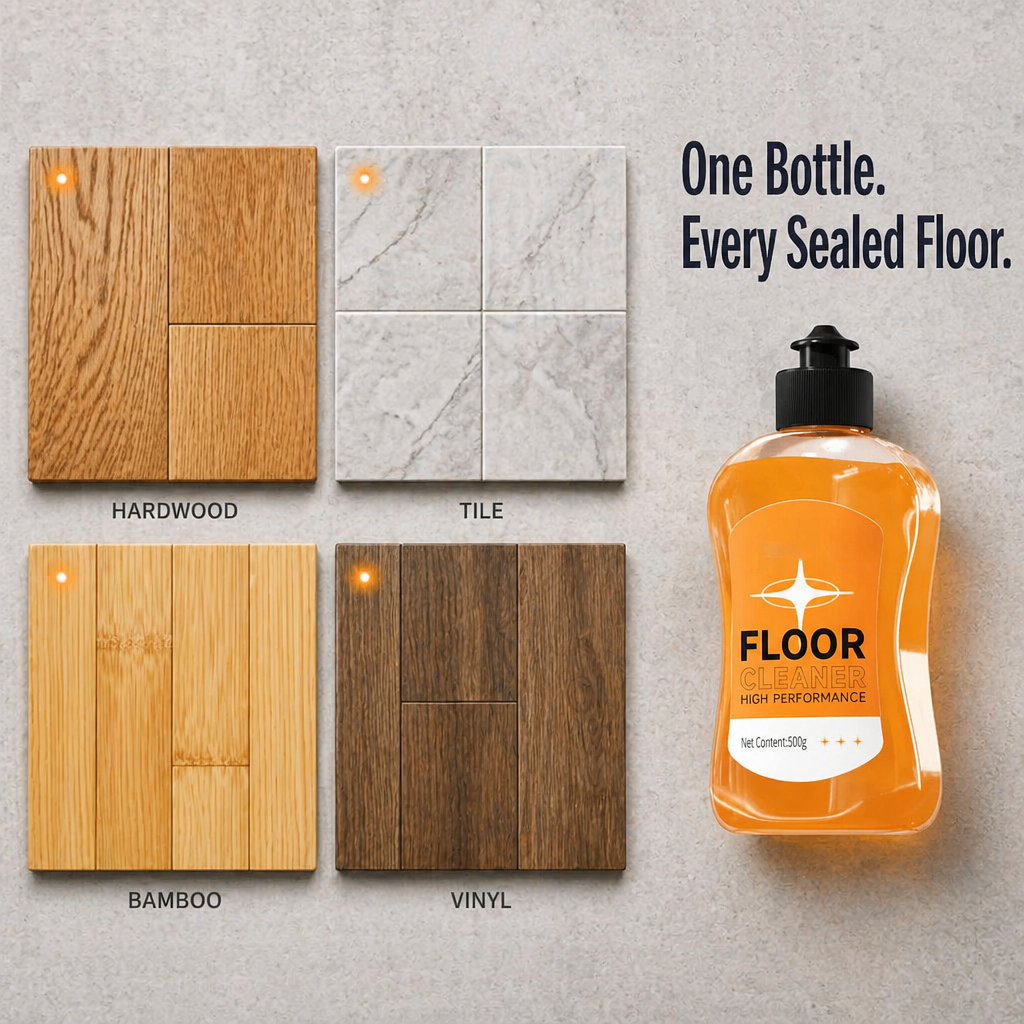 FloorLuxe™ — Nettoyez le bois, le carrelage et le bambou sans résidus chimiques collants