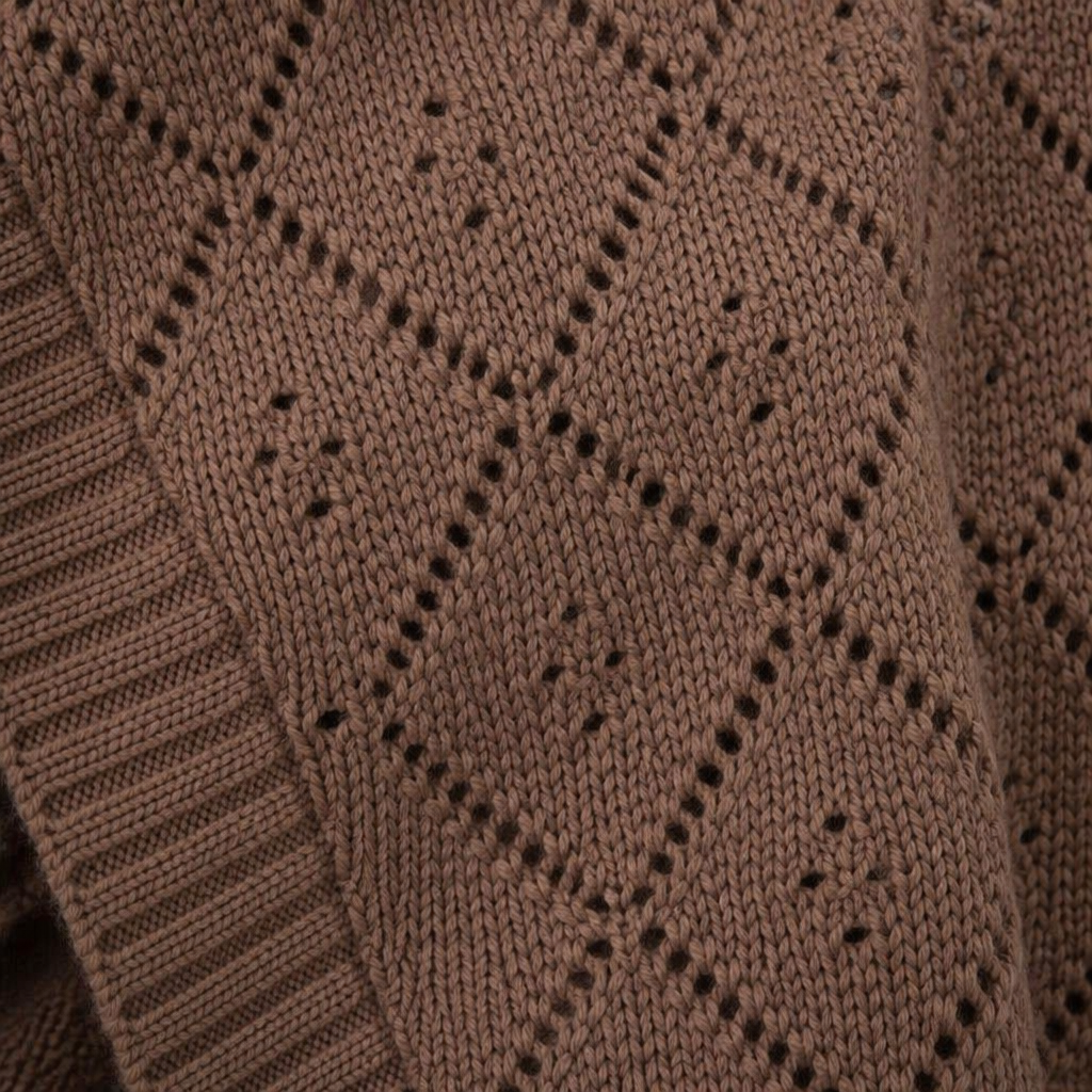 AerieLuxe™ – Cardigan en tricot ajouré à manches lanternes, ouvert devant