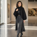 AerieLuxe™ – Cardigan en tricot ajouré à manches lanternes, ouvert devant