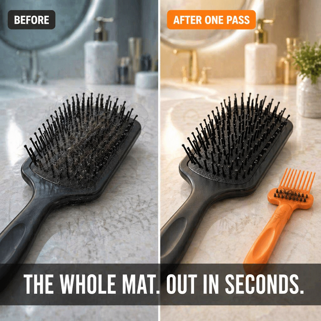 BrushVibe™ — Éliminez les Cheveux Emêlés et Frottez la Saleté de Chaque Brosse