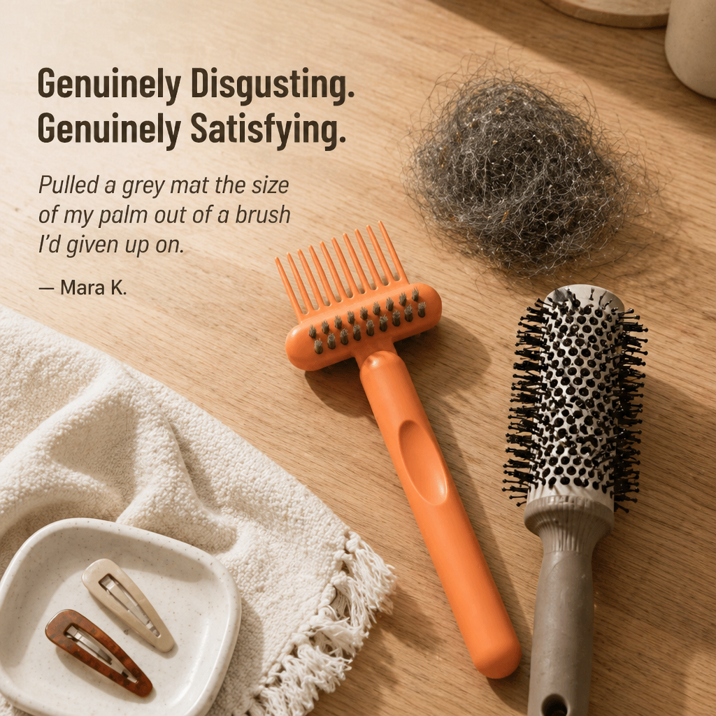 BrushVibe™ — Éliminez les Cheveux Emêlés et Frottez la Saleté de Chaque Brosse