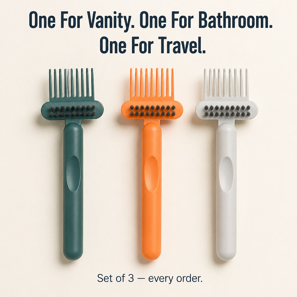 BrushVibe™ — Éliminez les Cheveux Emêlés et Frottez la Saleté de Chaque Brosse