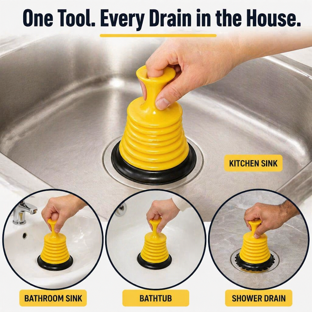 DrainMight™ — Débouche les Obstructions Tenaces de Lavabo en Quelques Secondes Sans Désordre