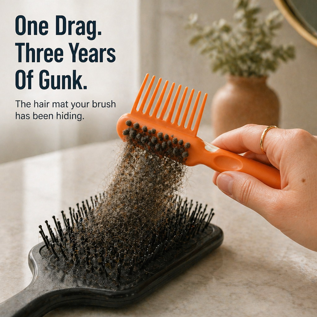 BrushVibe™ — Éliminez les Cheveux Emêlés et Frottez la Saleté de Chaque Brosse