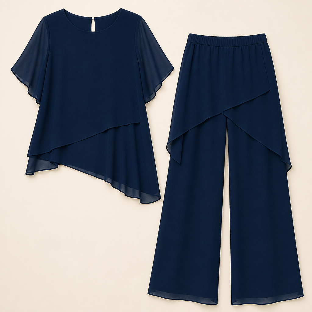 Flexiva™ – Ensemble Décontracté en Deux Pièces avec Pantalons Évasés à Tissu Souple