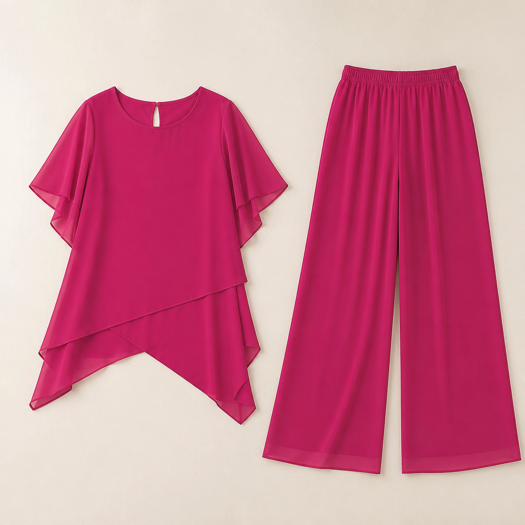 Flexiva™ – Ensemble Décontracté en Deux Pièces avec Pantalons Évasés à Tissu Souple