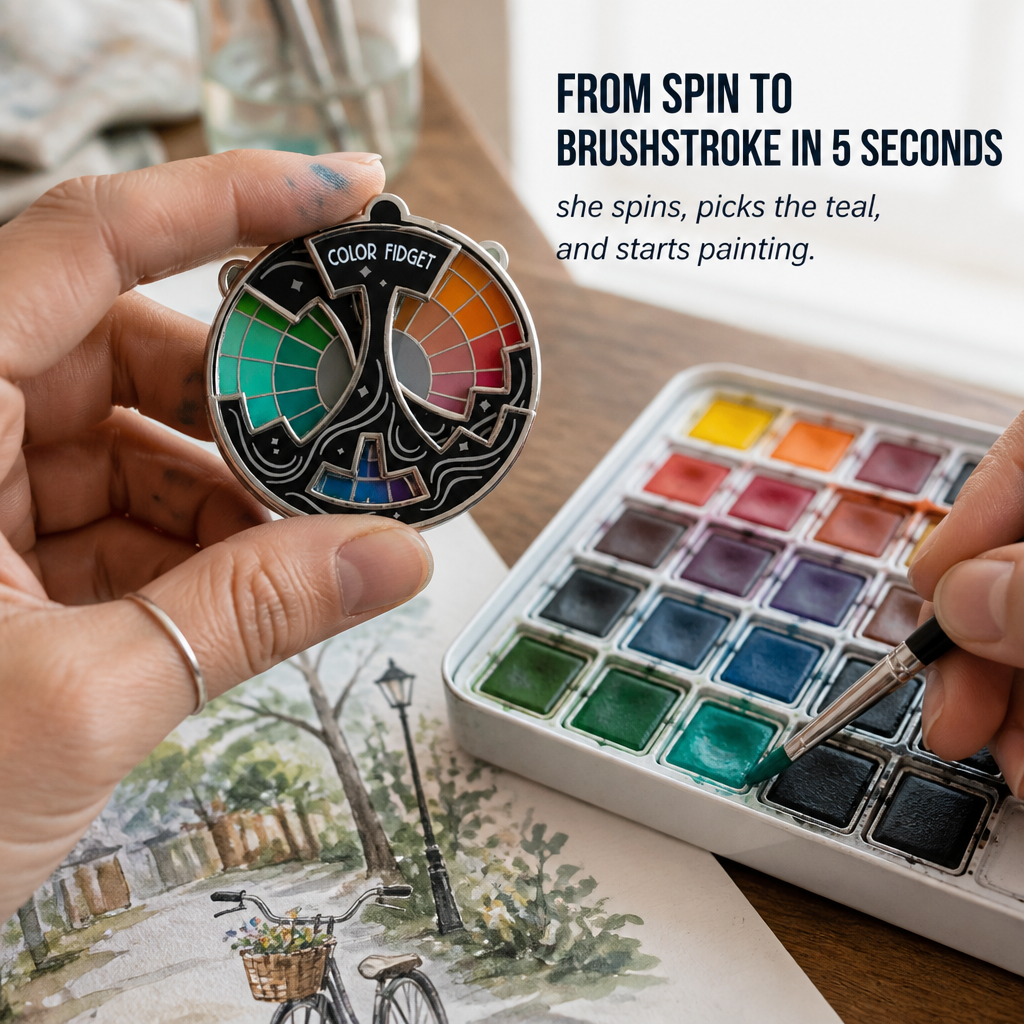 ColorSpin™ — Choisissez des palettes de couleurs par rotation, pas par essais et erreurs